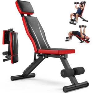Driftalia Adjustable Weight Bench, Foldable Incline Decline for Home Gym